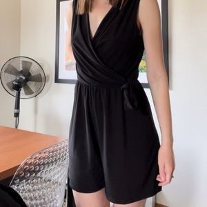 Nick and Nash Black Faux Wrap Romper